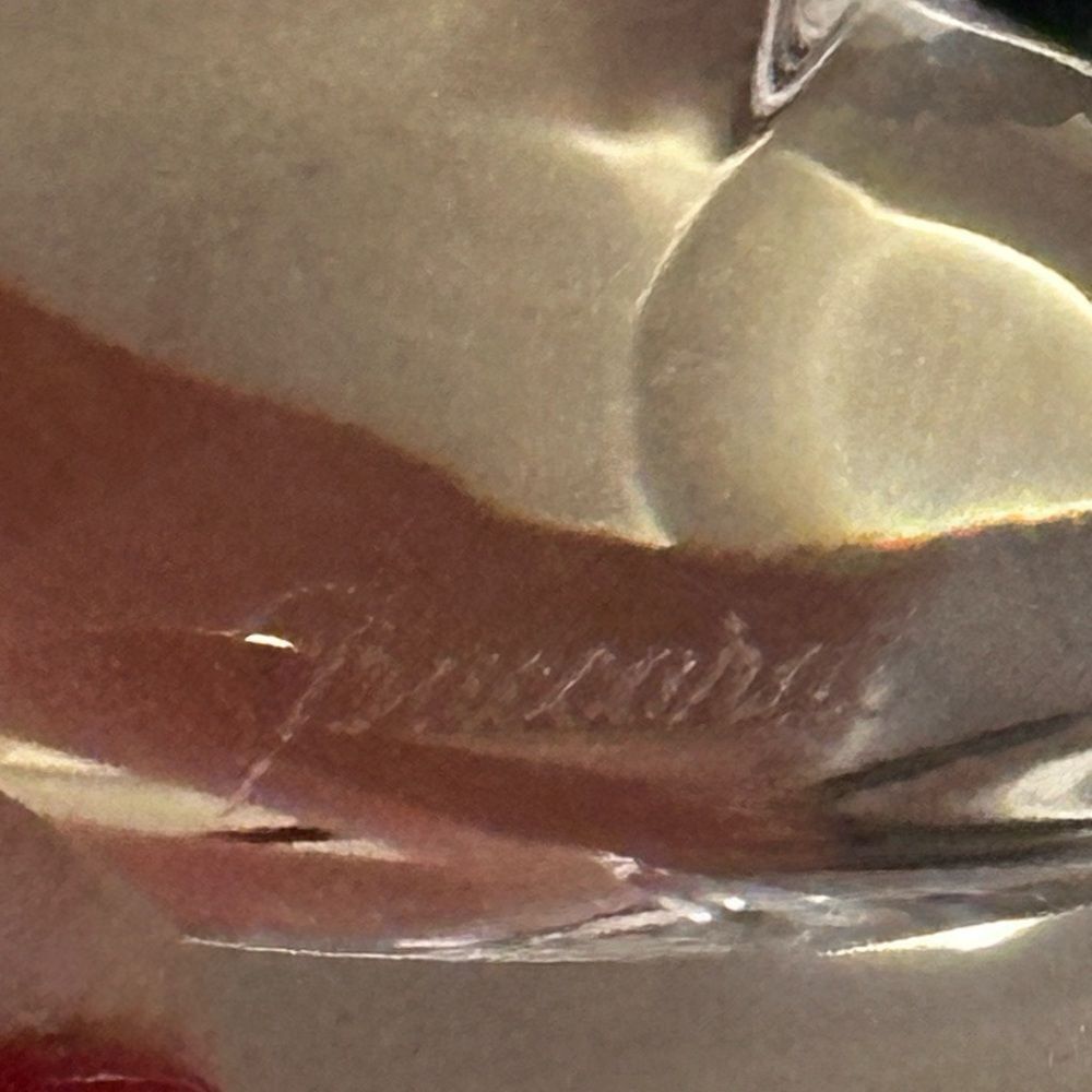 Baccarat Clear Crystal Heart Necklace on Cord 16” Silver Clasp, Includes Box - Picture 6 of 6